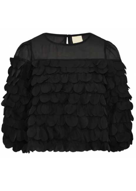 Svart bluse med lekre detaljer