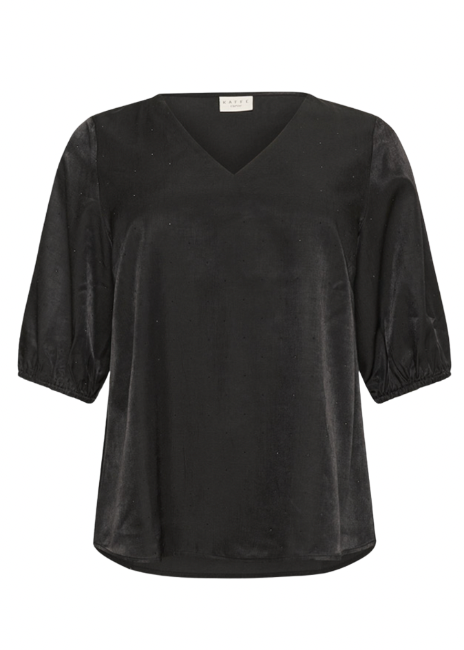 Svart bluse med v-hals