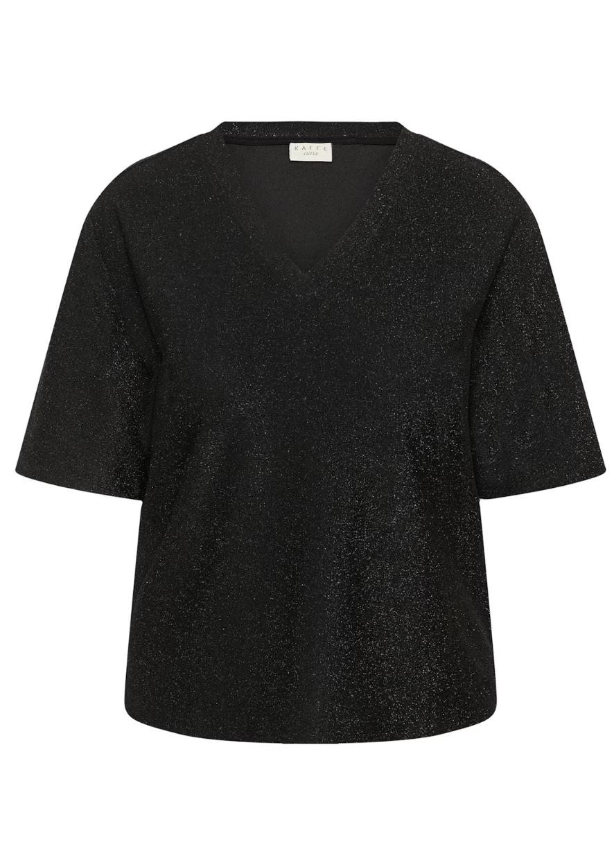 Svart glitrende topp