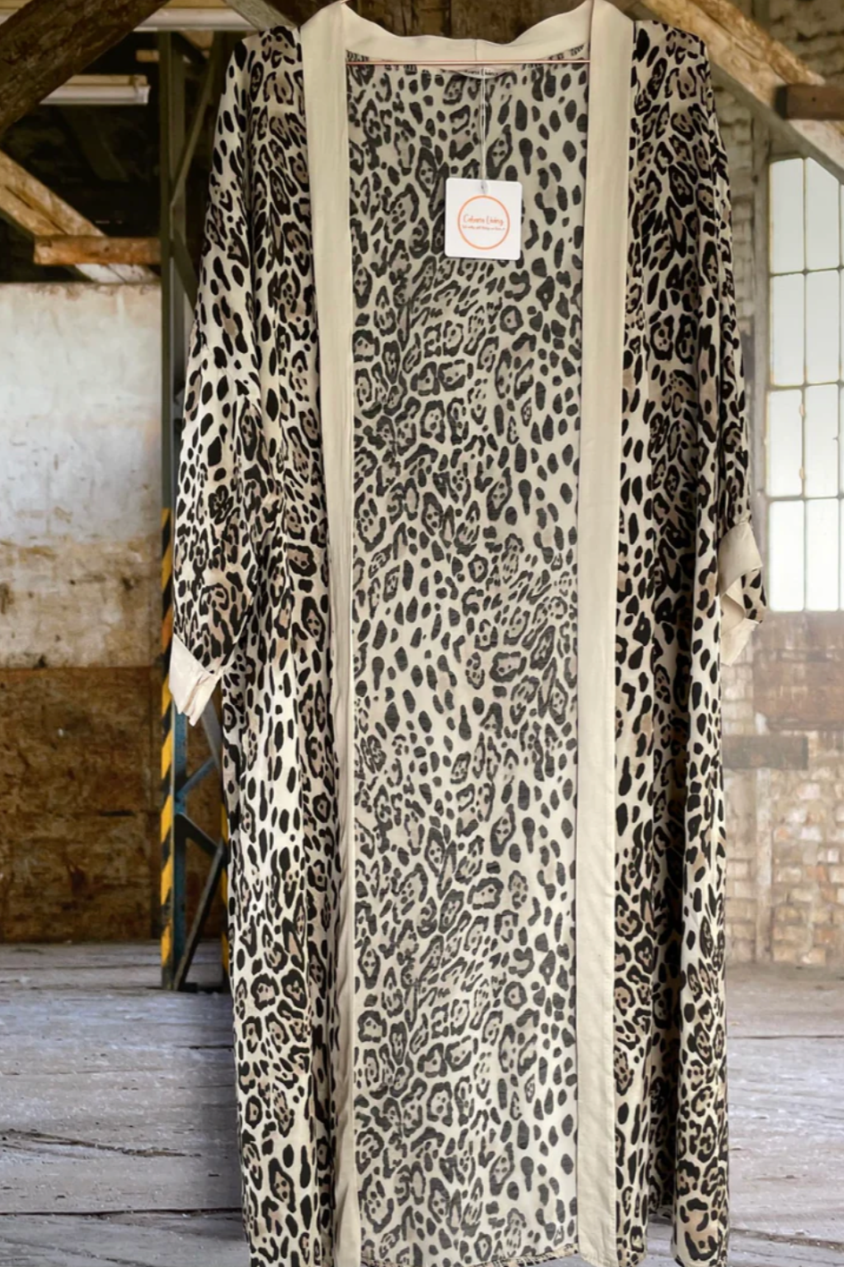 Lang kimono med dyreprint