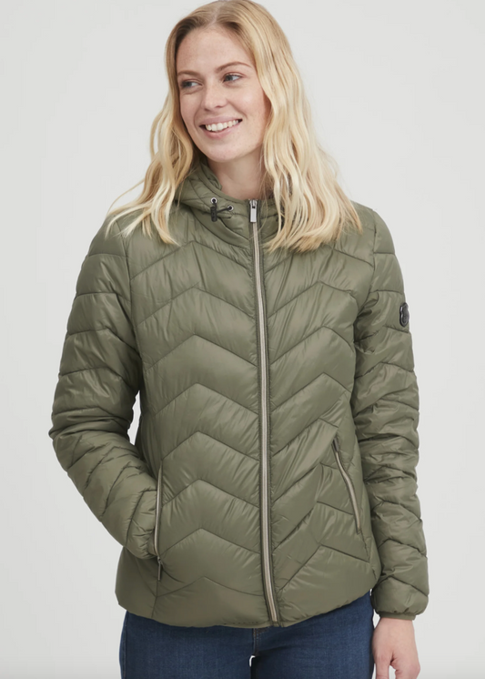 olivengrønn boblejakke