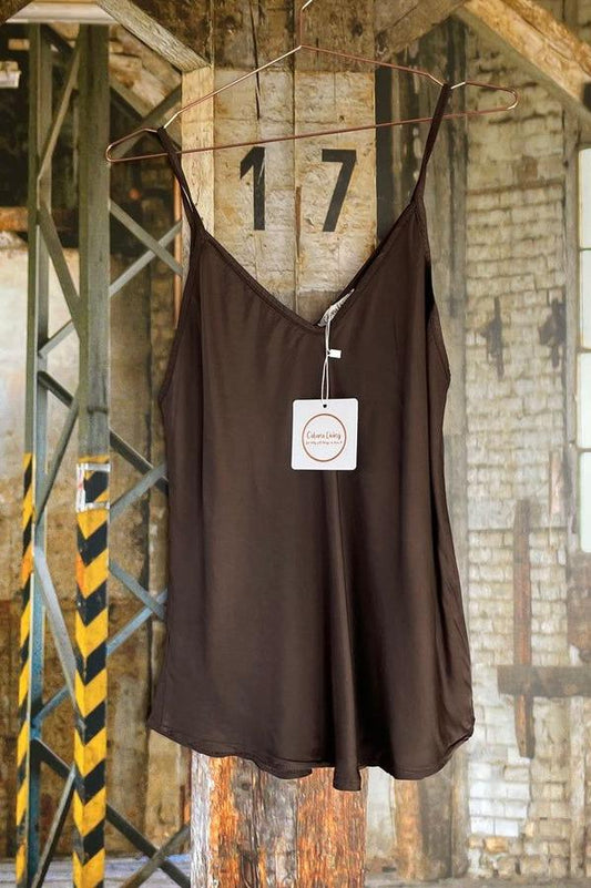 Brun topp med tynne stropper