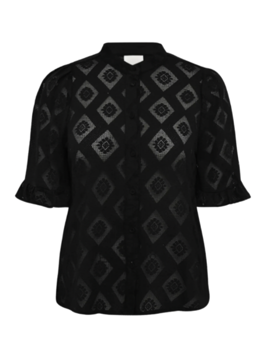 Svart skjorte med lekre detaljer