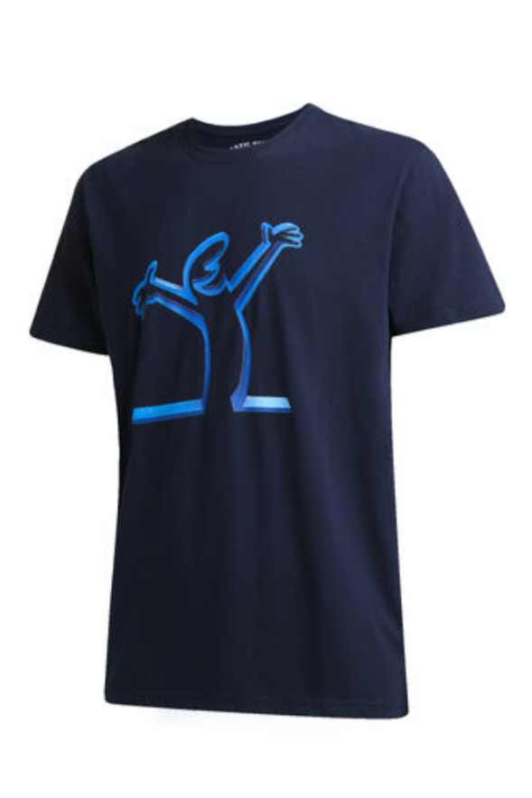 Mørkeblå t-skjorte med streken motiv