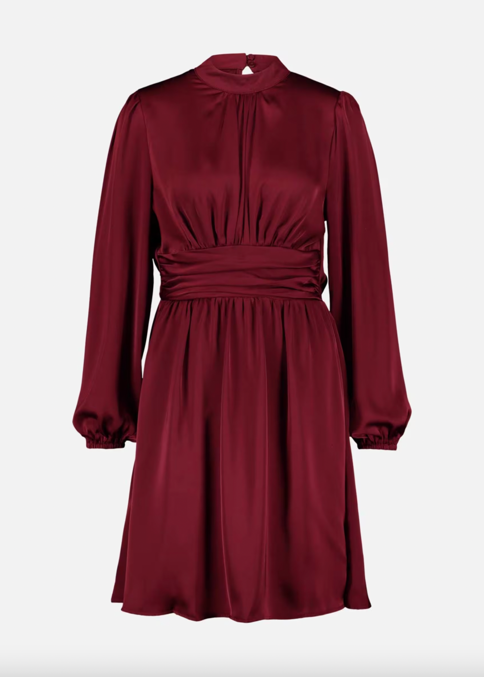 Rød kjole med lange ermer