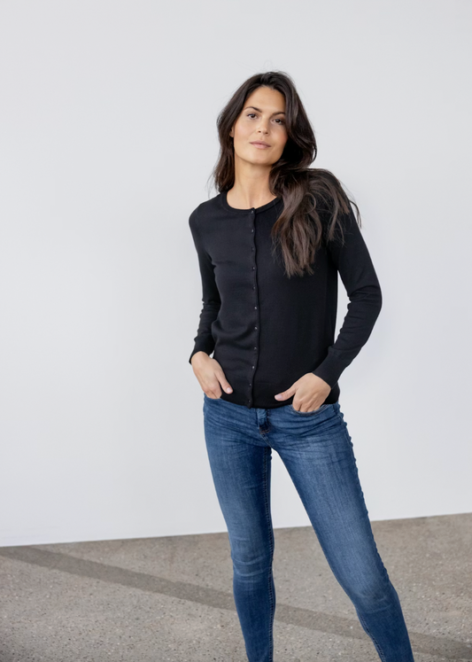 Svart cardigan med knapper