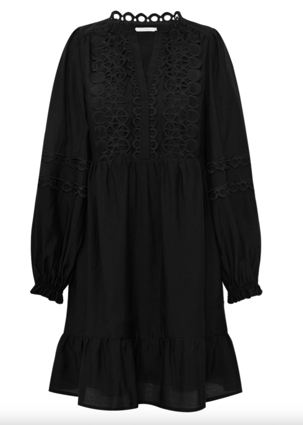 Kjole med krage og blonder