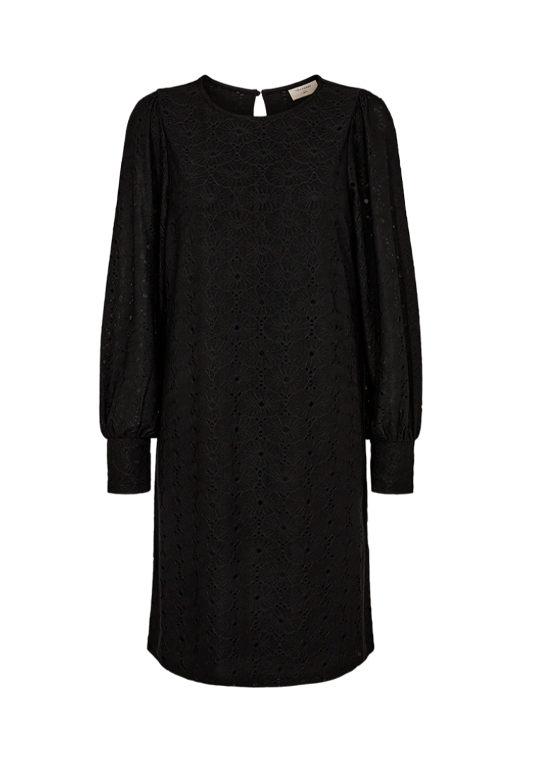 Svart kjole med blonder