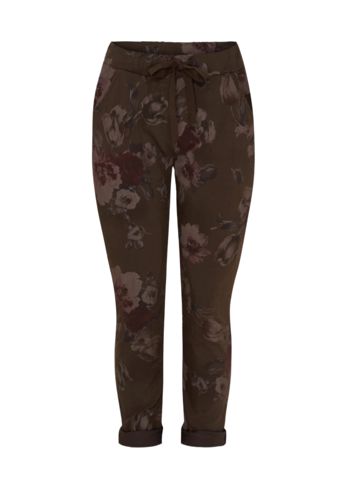 Brune bukser med blomster