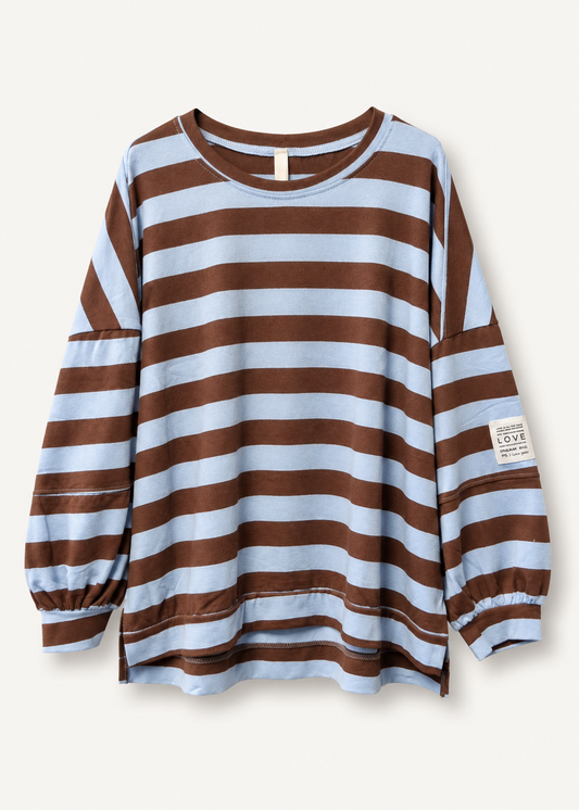 Striped college sweater