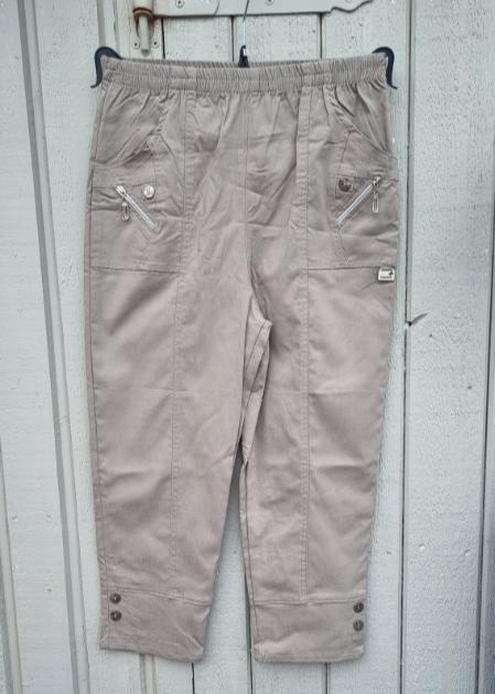 Brun capri bukse med glidelås