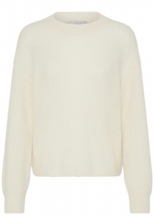 Hvit strikket genser