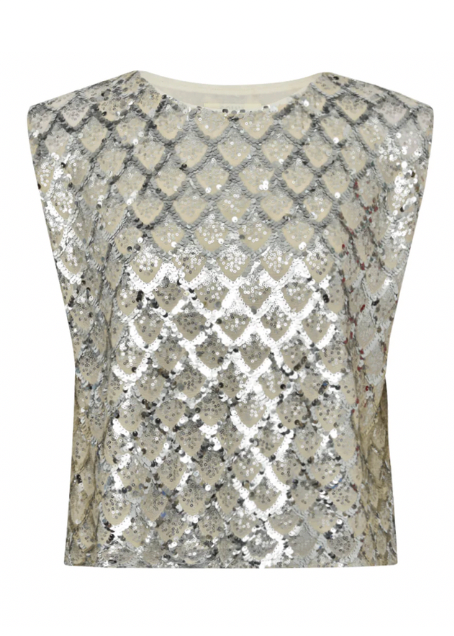 Sølvfarget glitrende topp