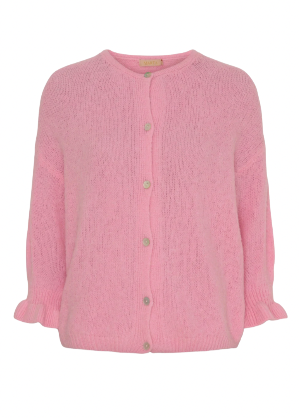 Rosa cardigan med knapper