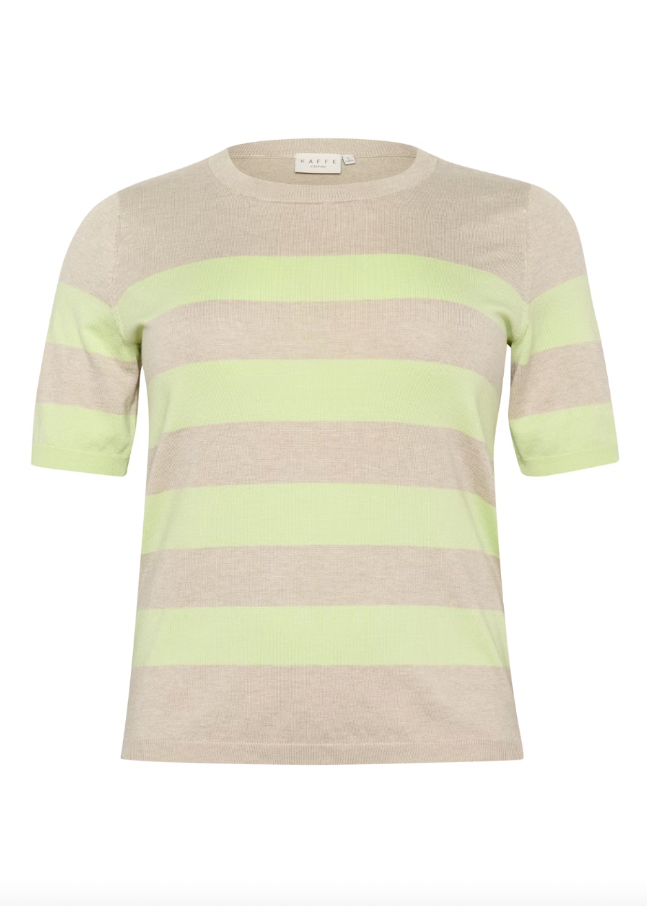 T-skjorte med brede grønne striper