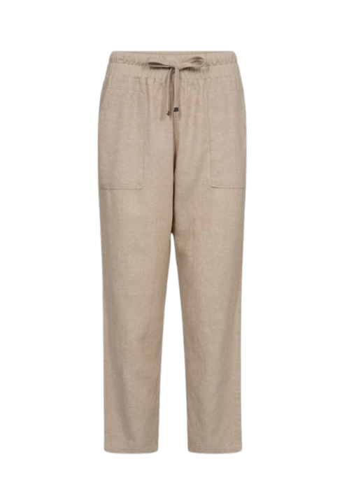 Beige linbukse