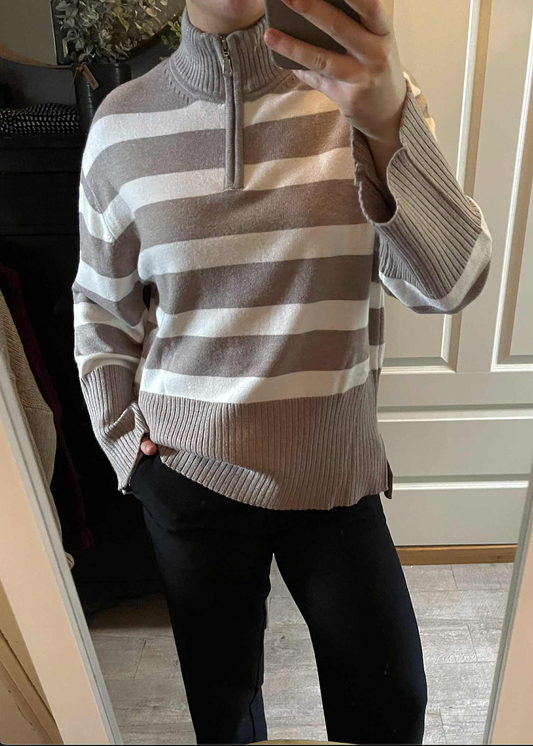 Langermet genser med striper