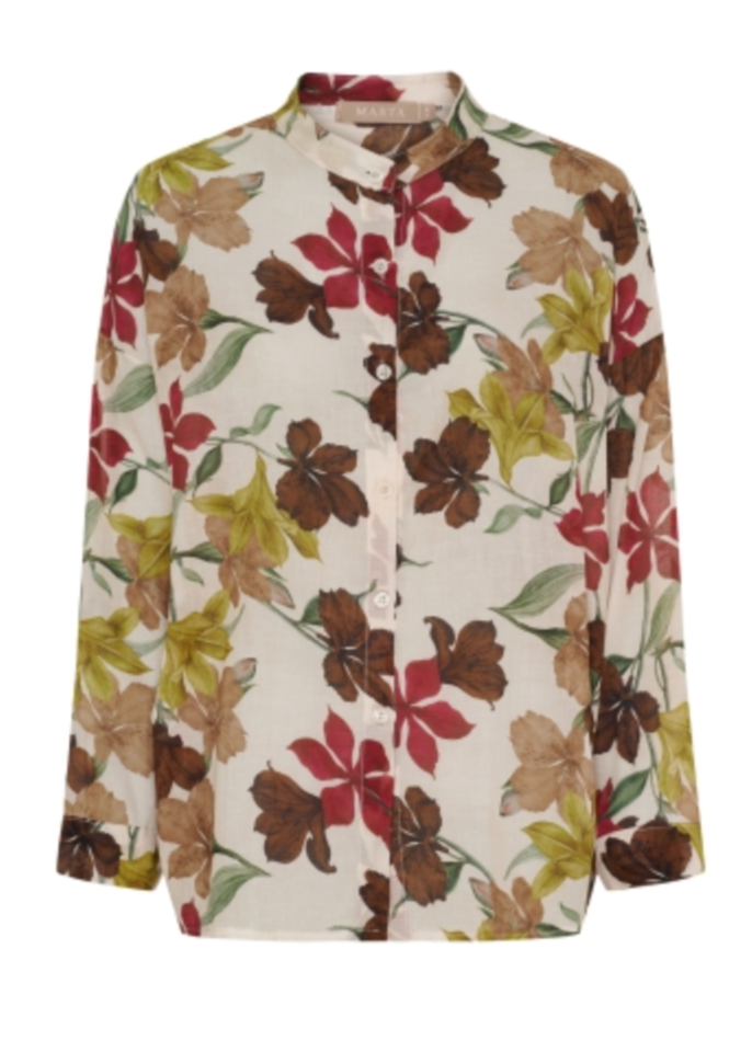 Skjorte med blomstermønster