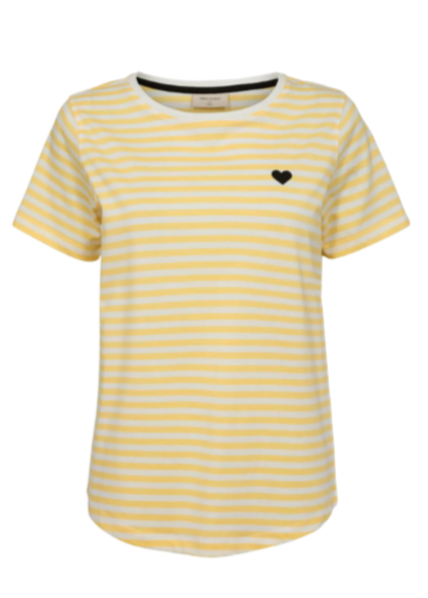 T-skjorte med striper og hjertedetalj