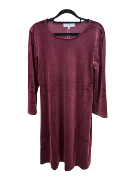Burgunderfarget kjole i velur