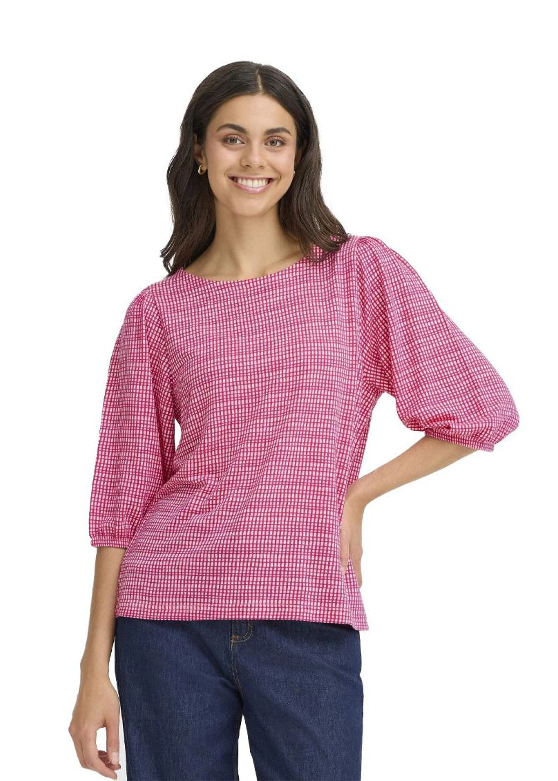 Rosa topp med puffermer