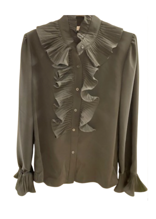 Svart skjorte med rysjer