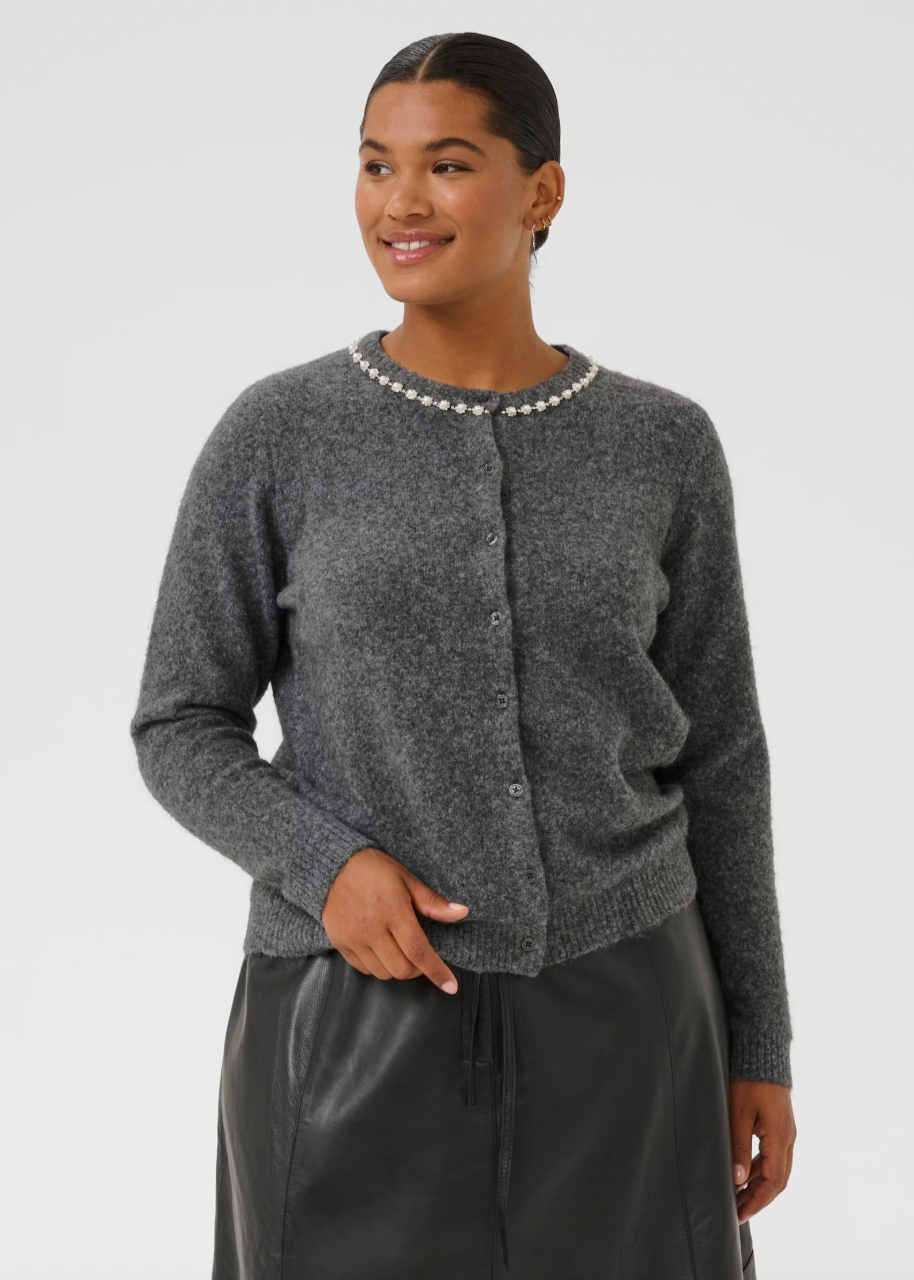 Cardigan med glitrende detaljer