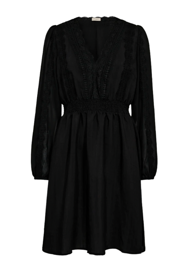 Svart kjole med blonder