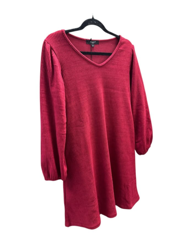 Burgunderfarget kjole med glitter