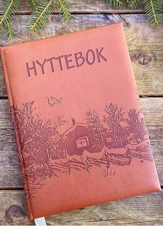 Klassisk hyttebok med fjellvettregler