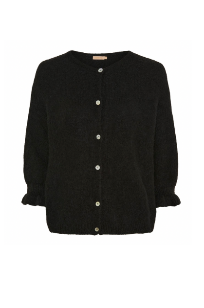 Svart strikket cardigan med knapper