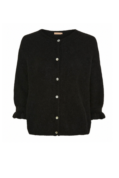 Svart strikket cardigan med knapper