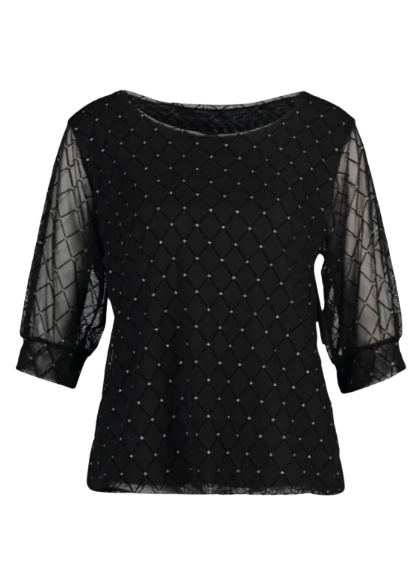 Svart mesh topp
