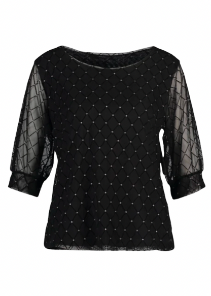 Svart mesh topp