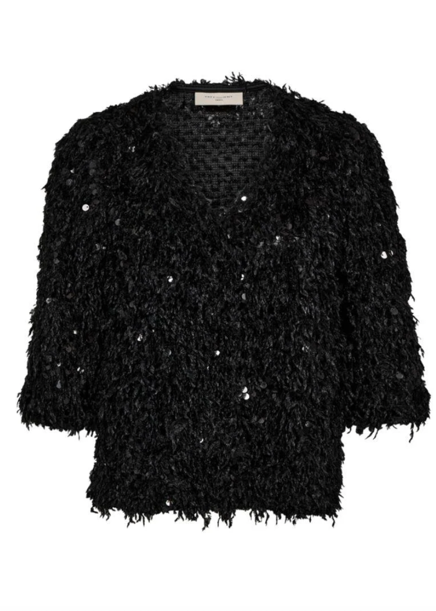 Svart topp med lekre paljetter