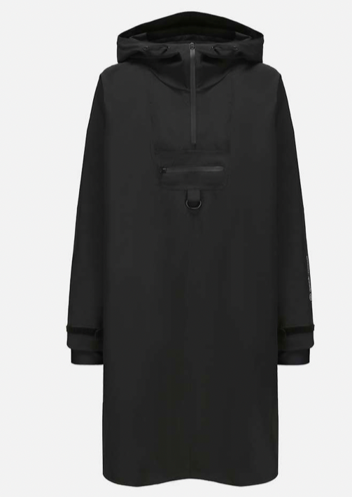 Regnponcho til herre i svart