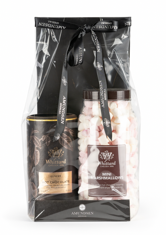 Gavepose med kakao og marshmallows