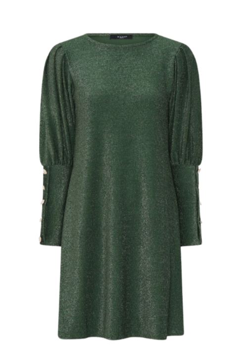 Grønn kjole med ballongermer