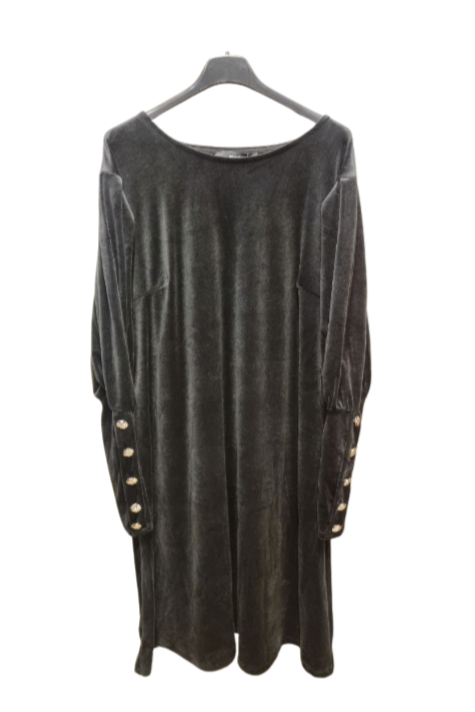 Kjole i velour med knapper
