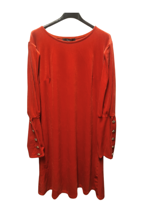 Kjole i velour med knapper