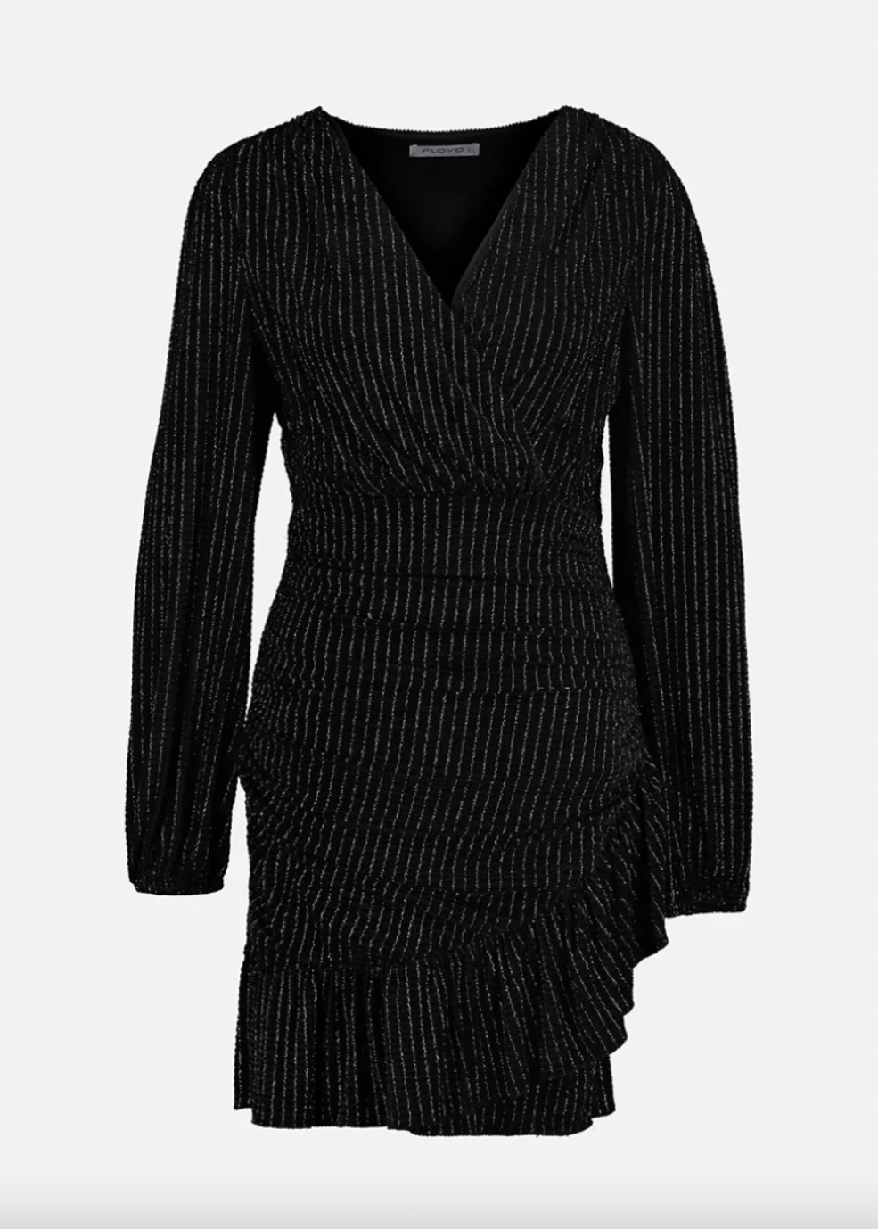 Svart kjole med stripete mønster