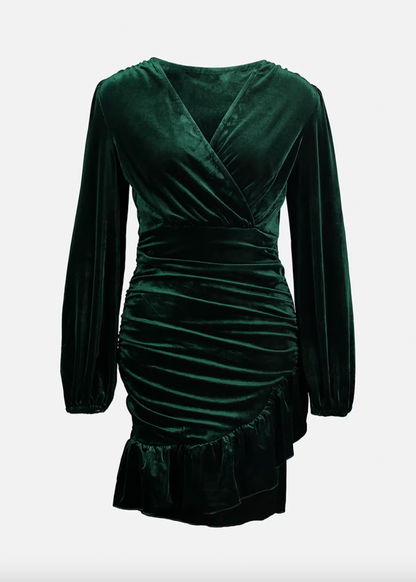 Grønn kjole i velur