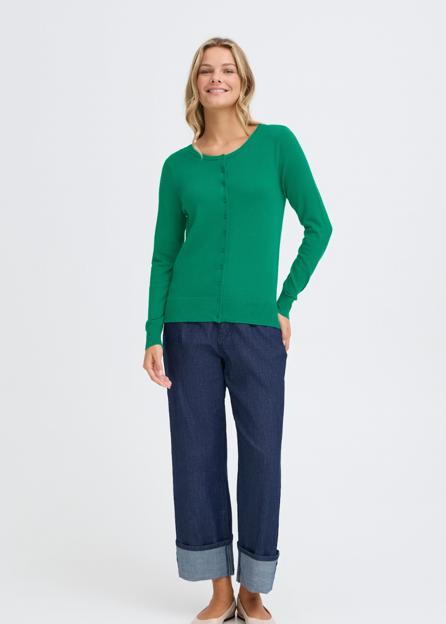 Grønn cardigan med knapper