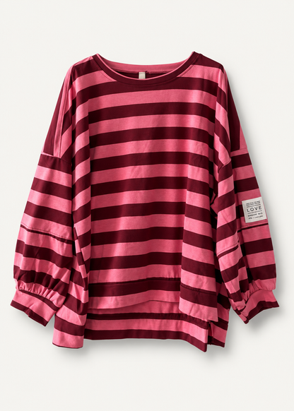 Striped college sweater