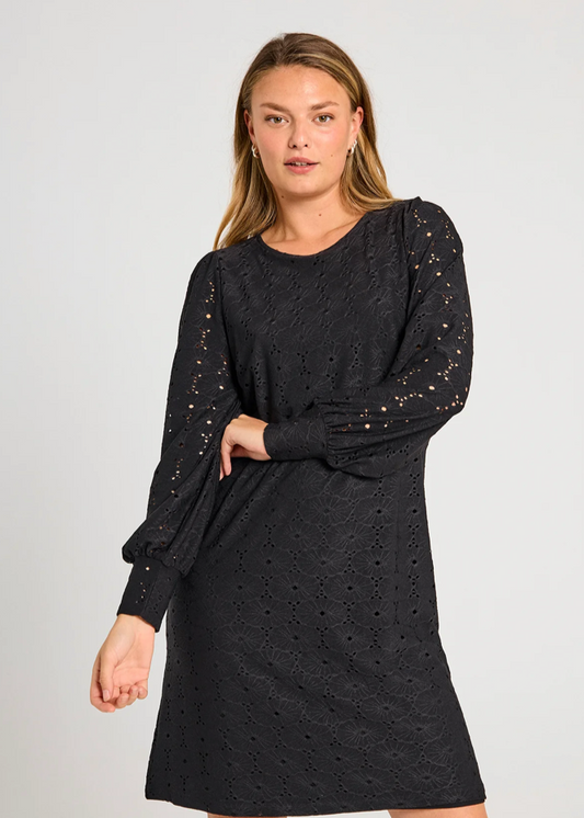 Svart kjole med blonder