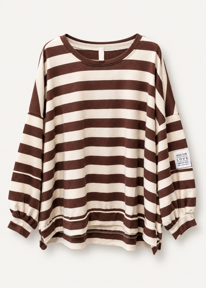Striped college sweater