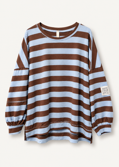 Striped college sweater