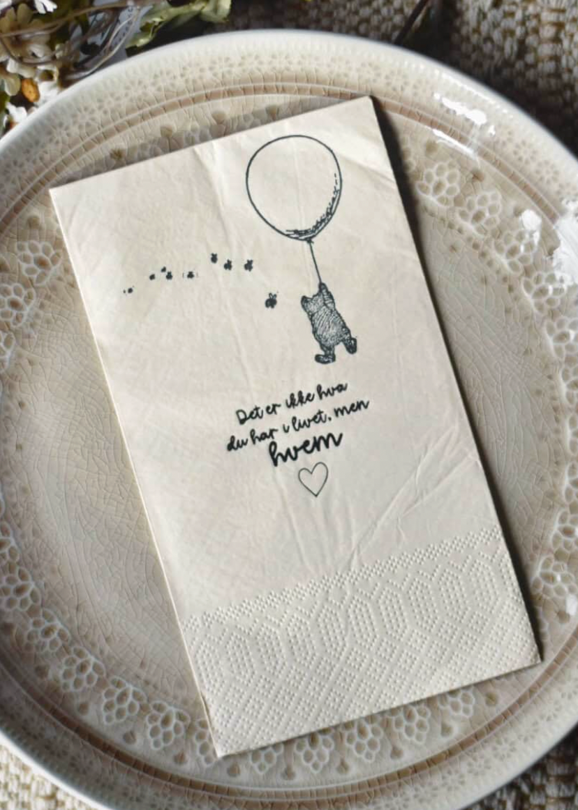 Servietter med tekst