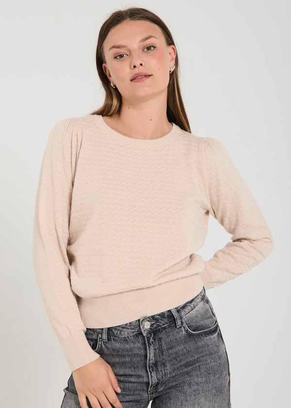 Beige langermet genser