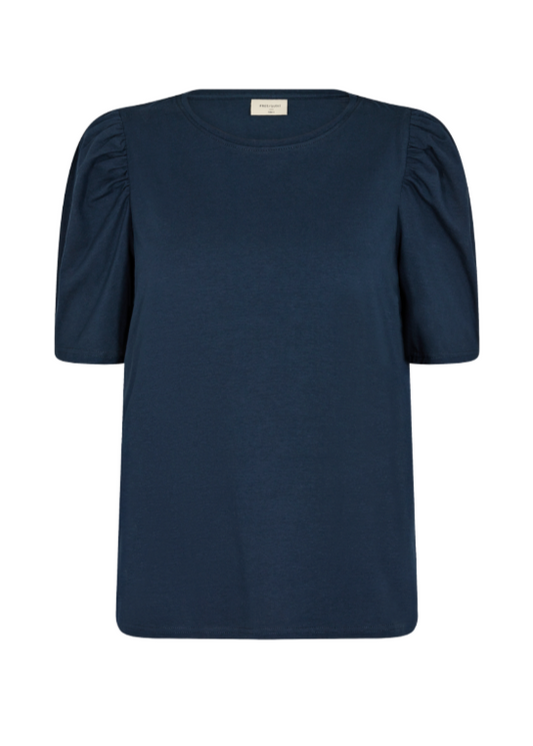 Blå t-skjorte med puff